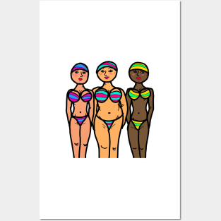 women bikini body figure Posters and Art